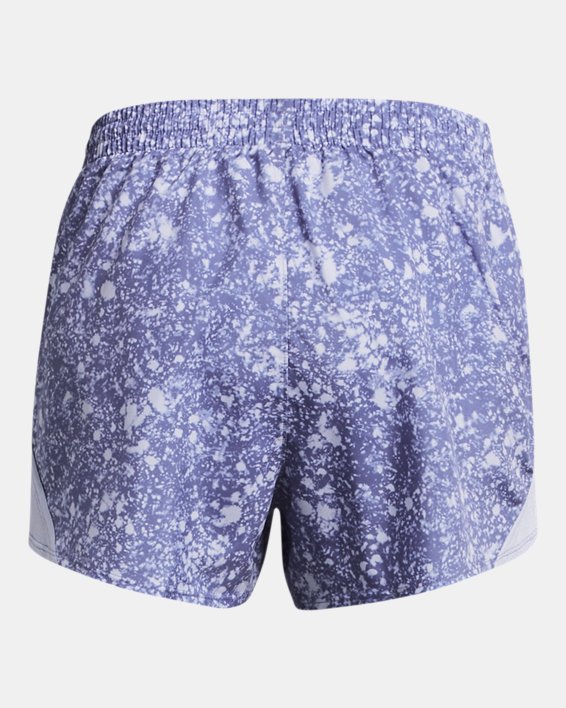 Women's UA Fly-By Printed 3" Shorts, Purple, pdpMainDesktop image number 5